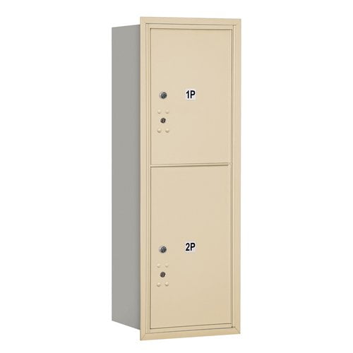 4C Horizontal Mailbox - 11 Door High Unit - Single Column - Stand-Alone Parcel Locker - Sandstone - Rear Loading