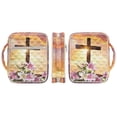 thumbnail image 2 of Xixirimido Cross Lily Flower Sunset Glow Print Bible Cover Case Large Bible Cover with Handle Quilted Bible Carrying Case Bag with Bookmarks Bible Study Supplies Accessories, 2 of 7