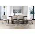 thumbnail image 3 of New Classic Furniture Kody 7-Piece Wood Oval Dining Table Set in Walnut/Beige, 3 of 10