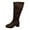 Brown, variant on Rokment Knee High Boots for Women Fall Winter Fashion Leather Square Toe Chunky Block Mid Heel Slouchy Long Tall Dress Boots with Back Zipper Beige Size 6