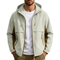 thumbnail image 6 of ECHFIPROM Hiking Rain Jackets for Men Waterproof White Cycling Heavyweight Hooded Zipper Winter Mens Raincoat Casual M, 6 of 9