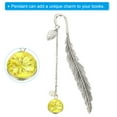 thumbnail image 3 of Uxcell Metal Feather Bookmarks Book Marks Page Markers Gift Box Packaging White Pendant, Yellow, 3 of 7