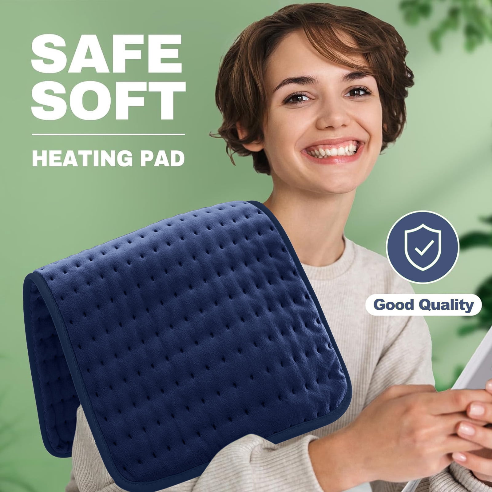 Heating Pad for Back,Neck,Abdomen,Shoulder,Knee,Arms,Legs,Dry/Moist Heat & Auto Shut off, Birthday Gifts for Men and Women,12" x 24",Navy Blue,1 Pack