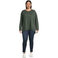 thumbnail image 2 of Terra & Sky Women's Plus High-Low French Terrycloth Sweatshirt, 2 of 5