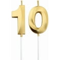 thumbnail image 1 of Bougies d'Anniversaire 10 Ans, Topper de Gâteau Chiffre 10 Doré pour Décorations de Fête d'Anniversaire, 1 of 5