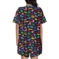 thumbnail image 3 of Rocae Colorful Excavator for Two Piece Sleepwear Pajamas Sets for Women Soft Short-Sleeved Pjs with Lounge Shorts, 3 of 9