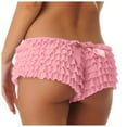 thumbnail image 4 of Women Sexy Ruffle Shorts With Bow Soild Color Party Shorts Short Skirt Low Waist Layered Shorts, 4 of 7