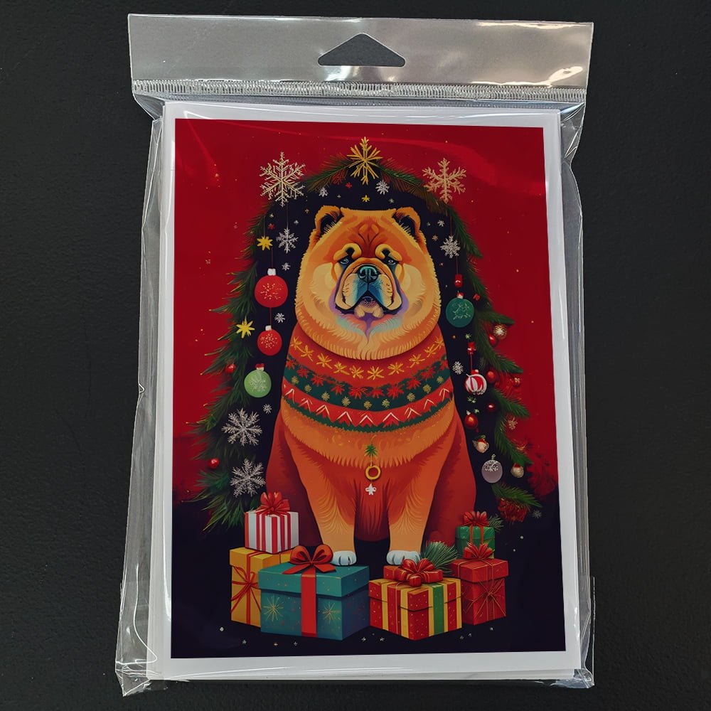 Chow Chow Holiday Christmas Greeting Cards Pack of 8 7 in x 5 in
