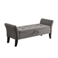 thumbnail image 5 of Knubmt Velvet Storage Bench with Wood Legs, Perfect for Living Room, Bedroom, Home, Office, Gray, 5 of 8