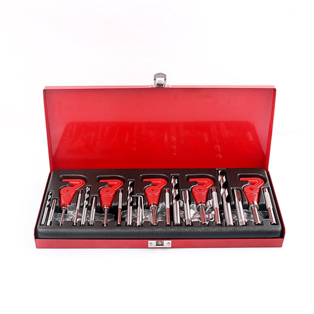 Riwcyla 131PCS Auto Screw Thread Repairing Tool Screw Tooth Repairing for Auto Repairing Shop Household Car Repairing Utility Tool Set