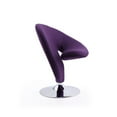thumbnail image 4 of Manhattan Comfort Curl Fabric Swivel Accent Chair in Purple (Set of 2), 4 of 7