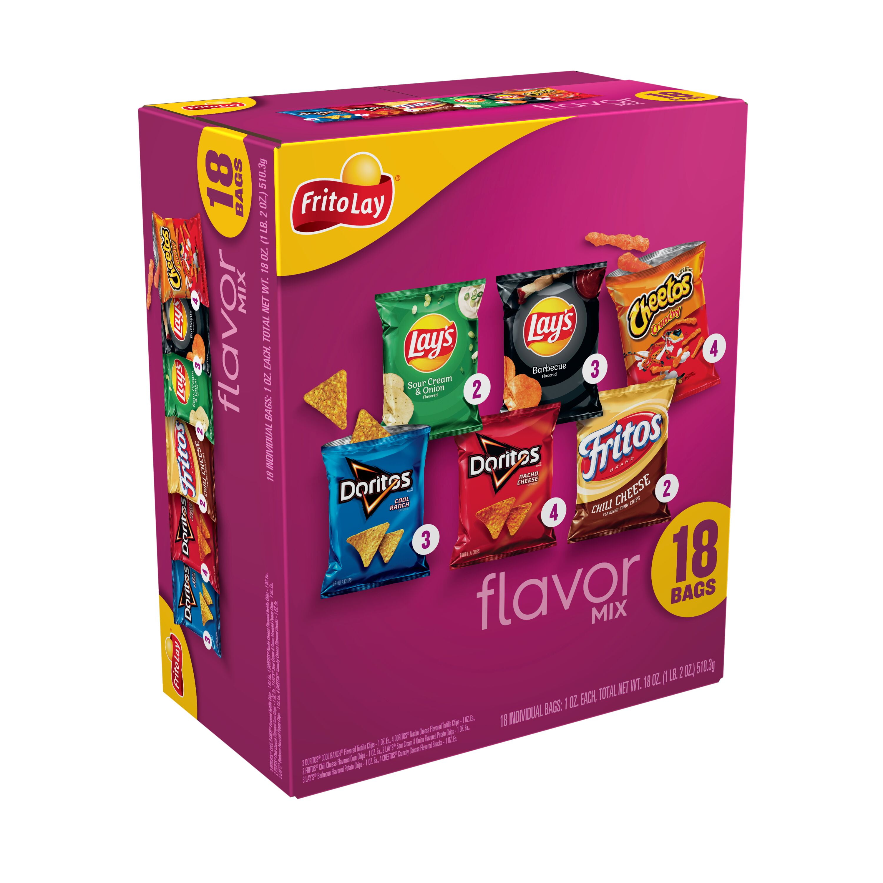 Frito Lay Flavor Mix Chips Variety Pack, 1 oz, 18 Count