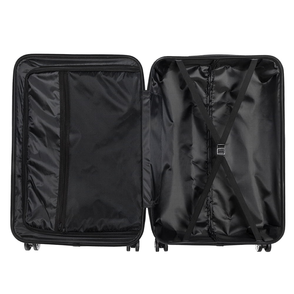 Kepooman 3 Piece Travel Luggage Sets, Lightweight ABS Luggage Suitcase, 360° Spinner Wheels Travel Set Bag3-in-1 Portable ABS Trolley Case 20"/24"/28" , Orange
