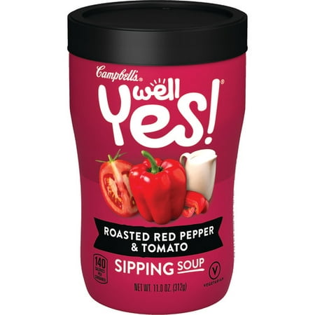 (6 pack) Campbell's Well Yes! Sipping Soup, Roasted Red Pepper & Tomato, 11.1