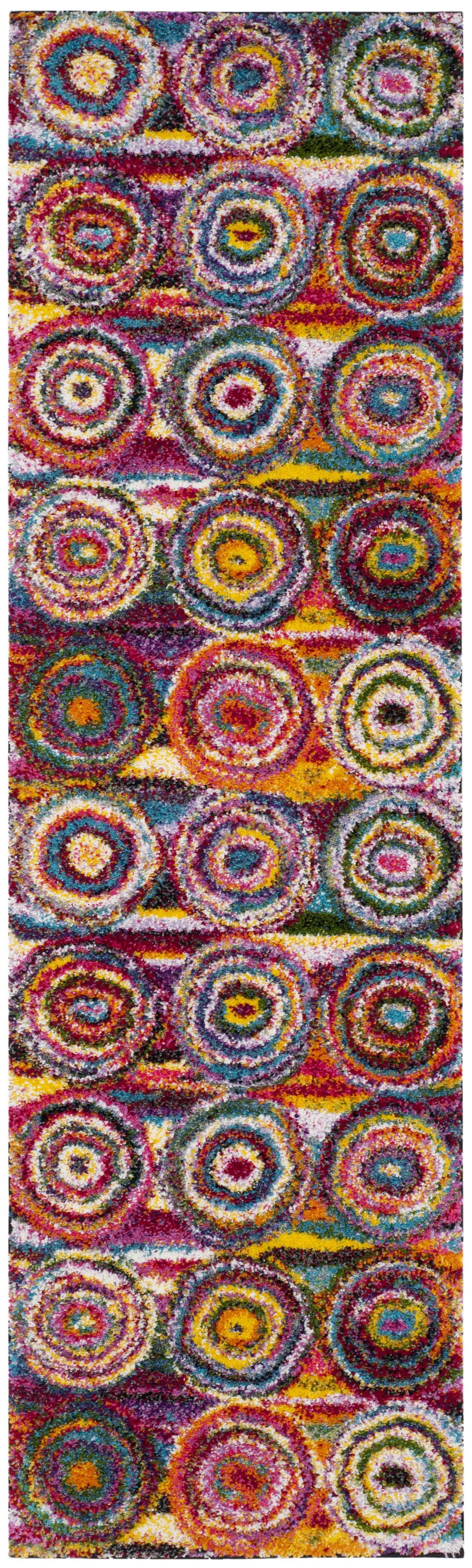 Safavieh Fiesta Winchester Geometric Shag Runner Rug, Multi, 2'3" x 6'