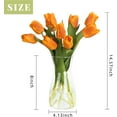 thumbnail image 4 of 10PCS Faux Flowers with Vase, Faux Silk Tulip Flower Artificial Flowers Bouquet in Glass Vase, Faux Flower Arrangement with Vase for Home Office Decoration, Dining Table Centerpiece Fake Tulips, 4 of 5