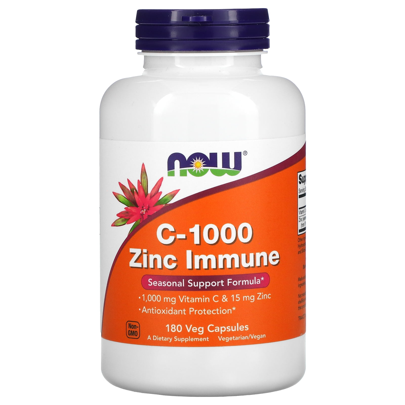 NOW, C-1000 Zinc Immune, Seasonal Support Formula*, 180 Veg Caps