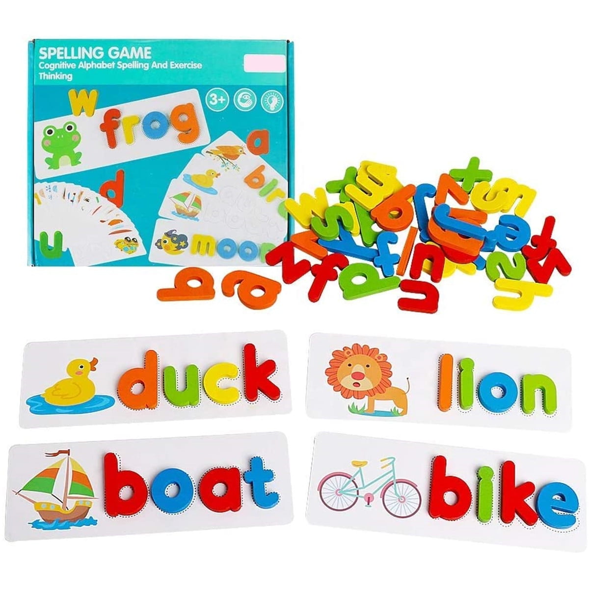 Wood Spelling Words Game Kids Toy Alphabet Early Learning Educational Animals Vehicle Learning Spelling Puzzles Toys Walmart Com Walmart Com