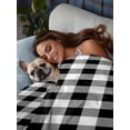 thumbnail image 3 of Black and White Plaid King Size Flat Sheet, Wrinkleproof & Fadeproof Cooling Flat Bed Sheet Only, Farmhouse Checkered Buffalo Breathable Soft Bedding Top Sheets 105 x 98 Inches, 3 of 8