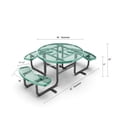 thumbnail image 5 of LifeYard Outdoor Picnic Table, ADA, 46" Round, Steel Table, Green, 5 of 5