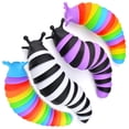 thumbnail image 4 of Juguetes sensoriales Dedos articulados 3DToy Ansiedad Aliviador de estrés Juguete de escritorio Estiramiento flexible Stim Twisted Rainbow Slug Toy Juguetes educativos divertidos Regalo para niños Adultos oso de fresa Electrónica, 4 of 5