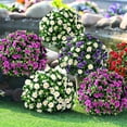thumbnail image 6 of Yastouay 2 Pack Artificial Flowers Topiary with Ground Spikes Fake Bushes UV Resistant Faux Shrubs for Outdoor Garden Decor(Purple), 6 of 9