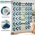 thumbnail image 3 of Yayeee Window Curtains Light Filtering 63"x52" Grommet Panel Pair Home Living Room Decor, Blue Mosaic Pattern, 3 of 7