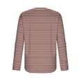 thumbnail image 2 of JUSLIO Button-Up Shirts for Women Striped Graphic Blouses Fashion Long sleeve V Neck Blouses Brown S, 2 of 7