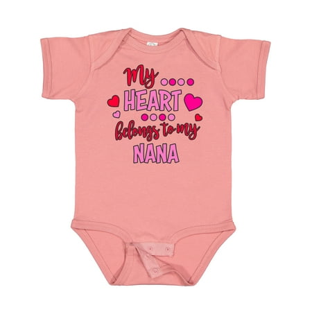 

Inktastic My Heart Belongs to My Nana Gift Baby Boy or Baby Girl Bodysuit