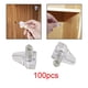 thumbnail image 1 of 100 piezas de pasadores de estante, clavijas de soporte para muebles de gabinete, soporte de estantes, pernos de estante de repuesto para armario, transparente perfecl Soportes para estantes, 1 of 8