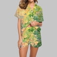 thumbnail image 2 of Oalirro 2 Pack Womens Floral Pajama Sets Short Sleeve Top with Shorts Soft Comfy Loungewear Sleepwear S-XXL St. Patrick's Day Print, 2 of 7