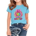 thumbnail image 2 of Afuyipoi Girls School Graphic Tees（For 2-14）, Kid Tough Short Sleeve Slim Breathable Casual Tops For School or Party Blue 3-4 Years, 2 of 5