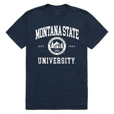 Montana State Seal - W Republic Apparel 526-192-NVY-01 Montana State University Seal Tee, Navy - Small