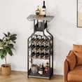 thumbnail image 4 of QinaQin Freestanding Floor Wine Rack, Multi-Functional Mini Bar Table with Storage Shelves and Glass Holder, 4 of 8