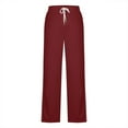 thumbnail image 6 of felwors Women Wide Leg Sweatpants Low Rise Baggy Fleece Sweatpants for Womens with Pockets 2025 Trendy Red, S, 6 of 8