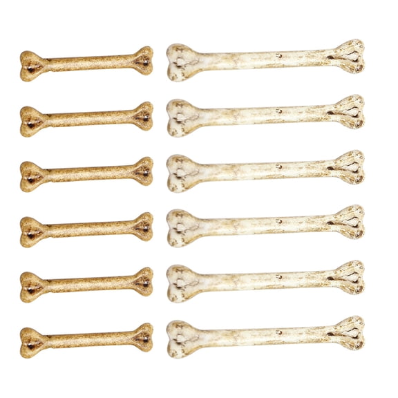 HONMEET Mini Assorted Color Fake Bones Set of 12 with Hole Design for Party Decor, , Themed Events and Crafts
