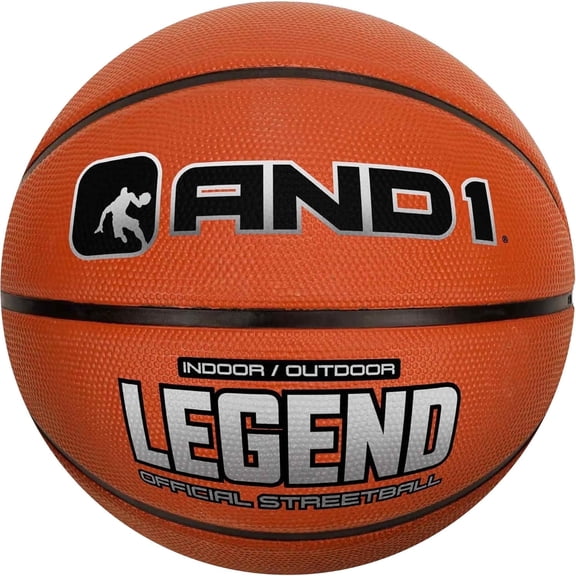AND1 The Legend Rubber Basketball - Size 7 (29.5") Official Size Streetball - Sold Deflated (Pump NOT Included)