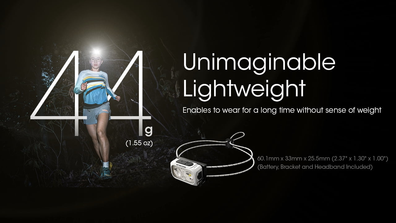NITECORE NU21 360 Lumen Ultralight Rechargeable Headlamp + Nitecore Sticker
