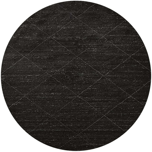 Ahgly Company Machine Washable Indoor Round Industrial Modern Burgundy Brown Area Rugs, 7' Round