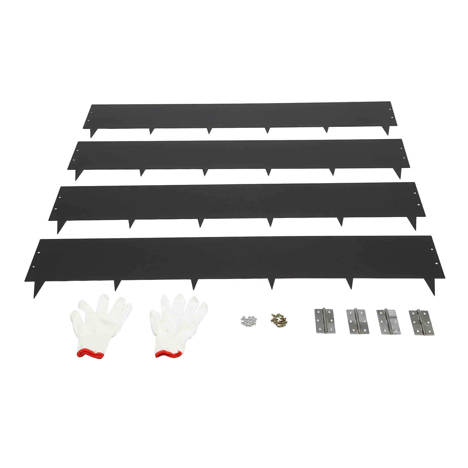 Miumaeov Steel Landscape Edging 4 Pack 40" L x 8" D Steel Garden Edging Border Garden Metal Landscape Edging Border with Hinges for Garden Yard Black