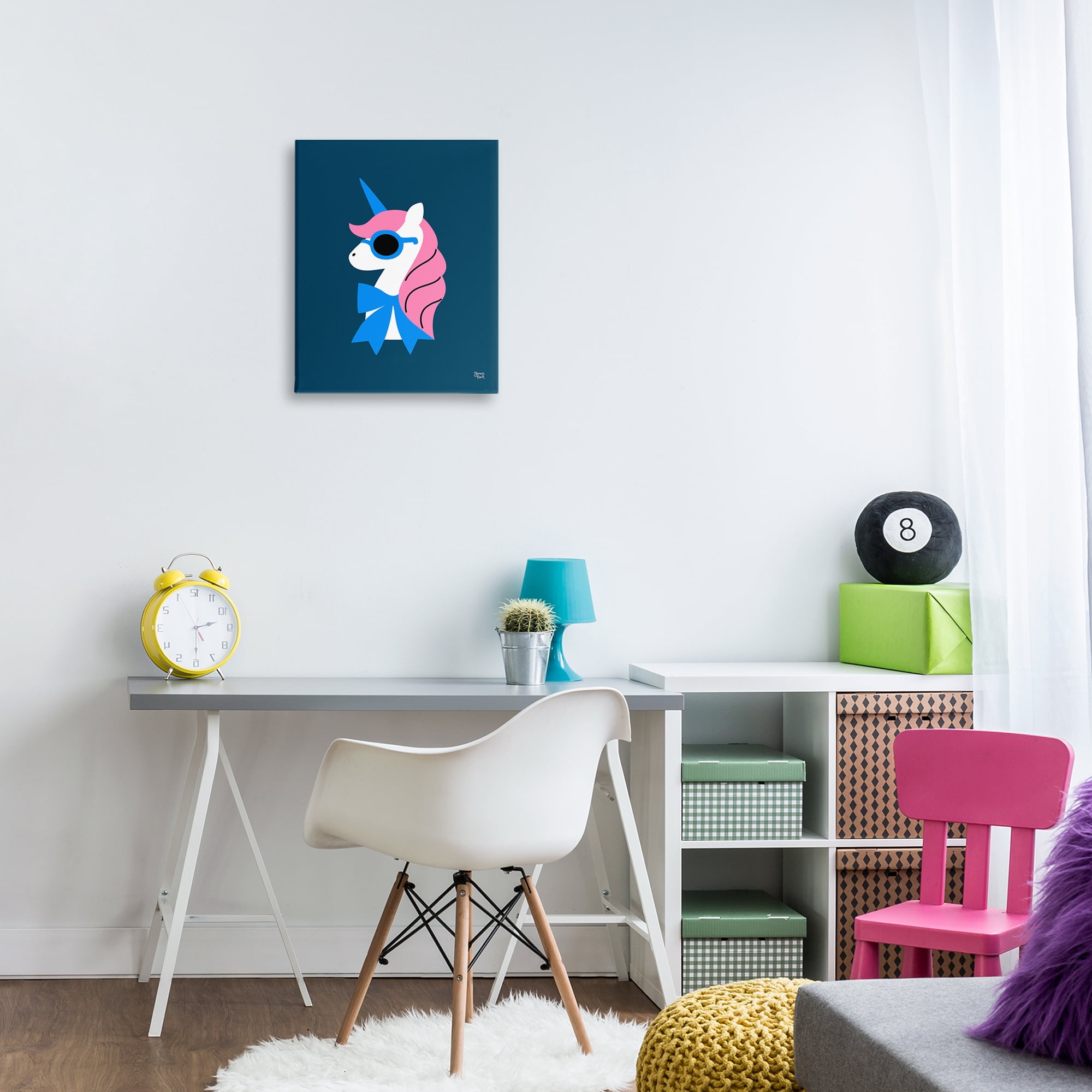 Stupell Industries Stylish Unicorn in Sunglasses Fantasy & Sci-Fi Painting Wrapped Canvas Art Print Wall Art, 16 x 20
