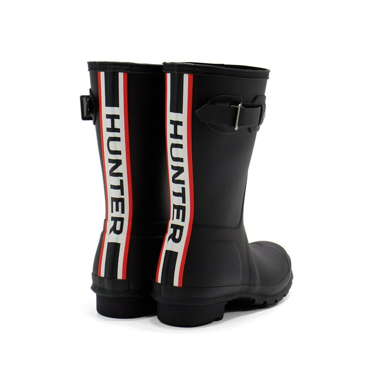 Hunter Women's Original Short Logo Backstrap Rain Boot, Black,11 M US Hunter Women's Original Short Logo Backstrap Rain Boot, Black,11 M US