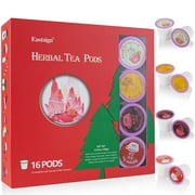 Eastsign Tea K Cups for Keurig, 16-Count Herbal Tea Variety Pack, 4 Flavors Tea Pods Rose Lotus Leaf, Brown Sugar Ginger, Wolfberry Jujube, Hibiscus Tea, Gifts for Christmas