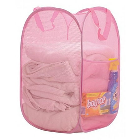 - Premium Heavy-Duty Mesh Pop-Up Clothes Laundry Hamper - Home & College Essentials Pink (14