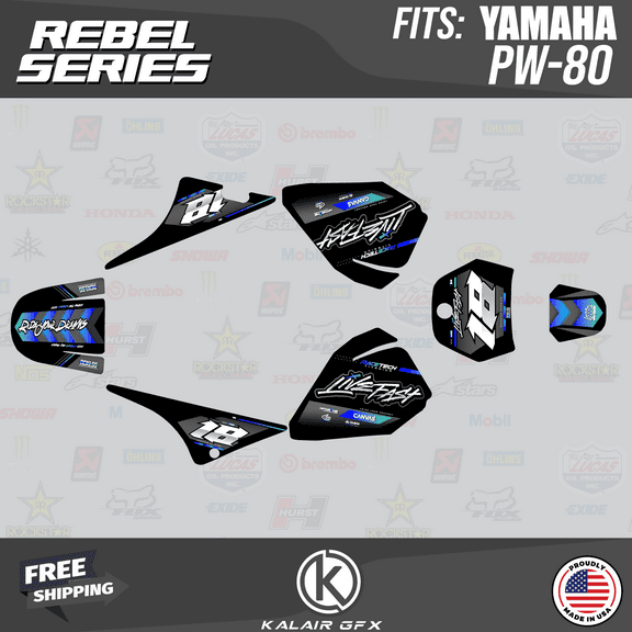 Kalair GFX Graphics Kit for Yamaha PW80 (1990-2008) Rebel Series