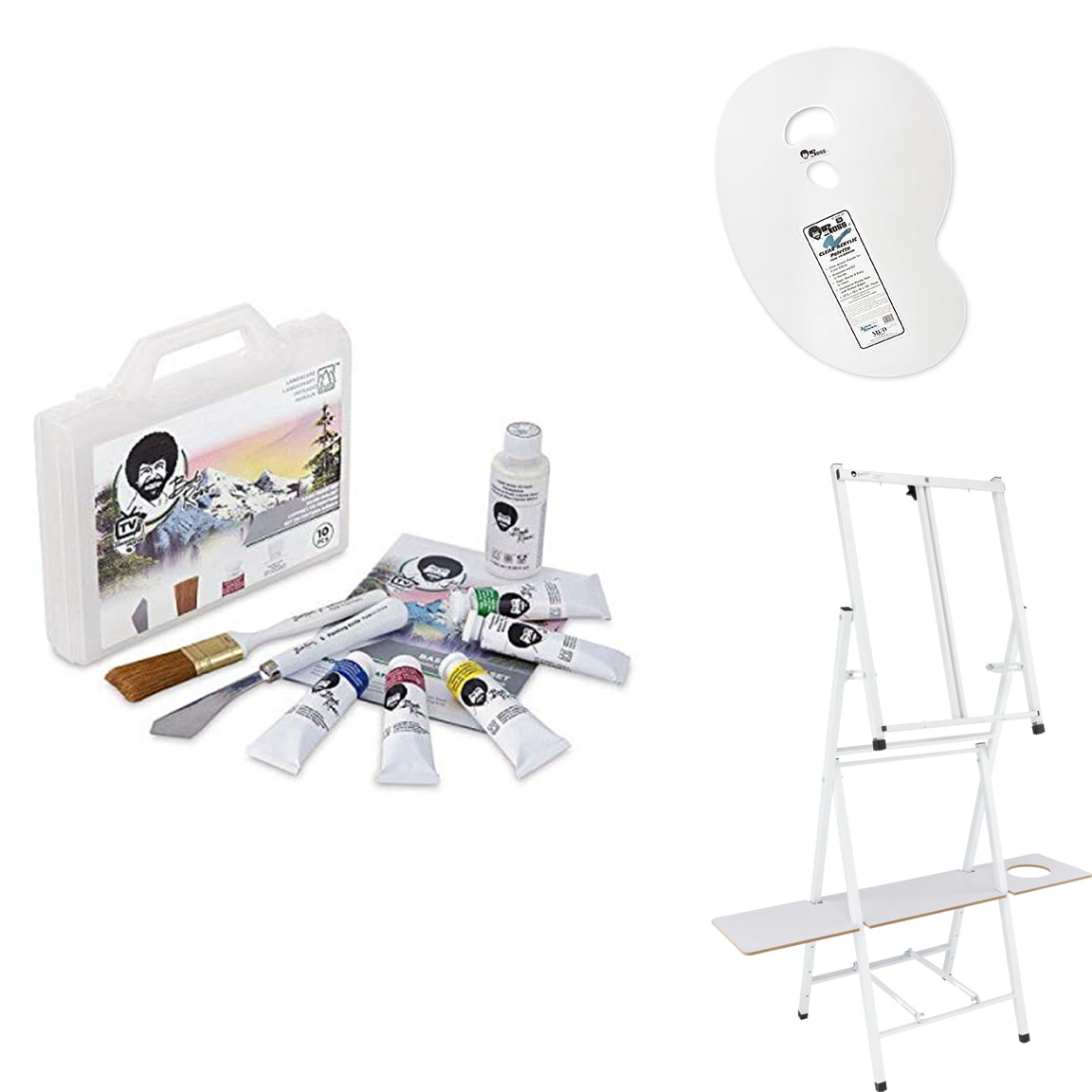 Bob Ross Basic Paint Set 10 Piece Landscape Set With Plastic Storage