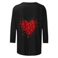 thumbnail image 5 of KIHOUT New Arrivals Fashion Tops Womens Valentine's Day Shirts 3/4 Sleeves Blouse Round Neck Heart Printed Casual Top,Size S-3XL, 5 of 5