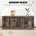 thumbnail image 5 of Cat Litter Box Enclosure - Dual Washroom Wooden Furniture with 2 Head Shaped Holes, Large Cat House for Living Room & Bedroom, 5 of 7