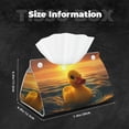 thumbnail image 4 of Kdxio Cartoon Swimming Yellow Duck Print Tissue Box Cover,Modern PU Leather Rectangular Tissue Box Holder for Bathroom Living Room Bedroom Office Desk Car Home, 4 of 6