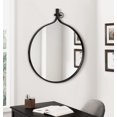 thumbnail image 4 of Kate and Laurel Yitro Round Wall Mirror, 30 x 37, Black, Decorative Versatile Rustic Wall Decor, 4 of 15